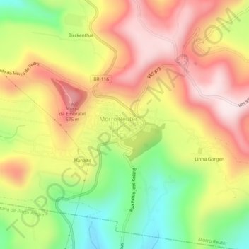 Mappa topografica Centro, altitudine, rilievo