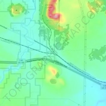 Mappa topografica Winona, altitudine, rilievo