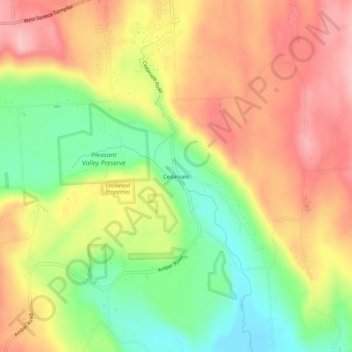 Mappa topografica Cedarvale, altitudine, rilievo
