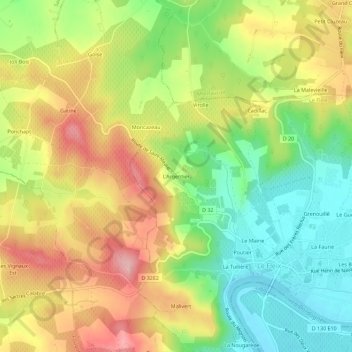 Mappa topografica L'Argentier, altitudine, rilievo