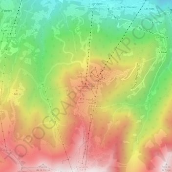 Mappa topografica Samoens 1600, altitudine, rilievo