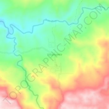 Mappa topografica Villamonte, altitudine, rilievo