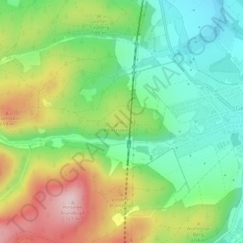 Mappa topografica Friedenshöhe, altitudine, rilievo