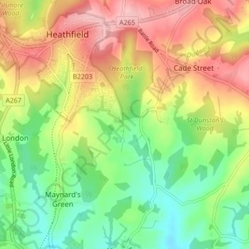 Mappa topografica Barretts Park, altitudine, rilievo
