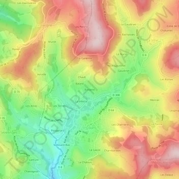 Mappa topografica Bosland, altitudine, rilievo