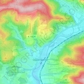 Mappa topografica Oberer Reichenberg, altitudine, rilievo