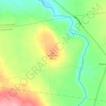 Mappa topografica Kirby Hill, altitudine, rilievo