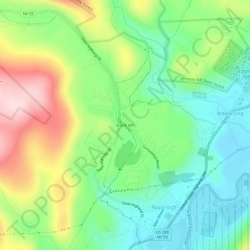 Mappa topografica Honk Hill, altitudine, rilievo