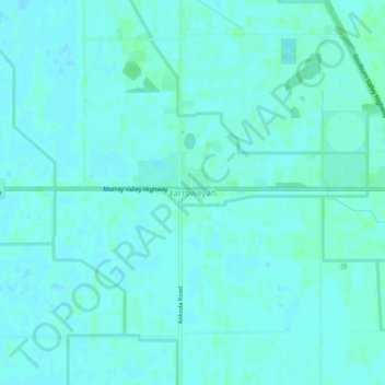 Mappa topografica Yarroweyah, altitudine, rilievo