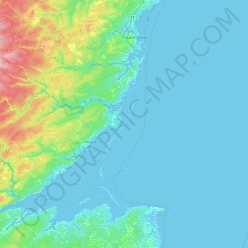Mappa topografica Crab Island, altitudine, rilievo