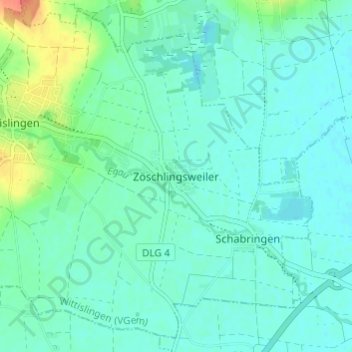 Mappa topografica Zöschlingsweiler, altitudine, rilievo