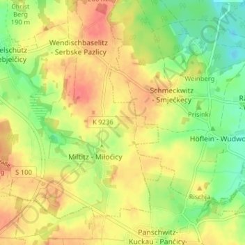 Mappa topografica Dürrwicknitz, altitudine, rilievo