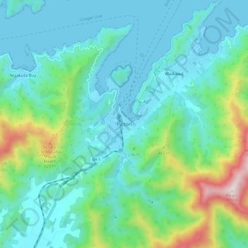 Mappa topografica Picton, altitudine, rilievo