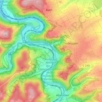 Mappa topografica Brück, altitudine, rilievo