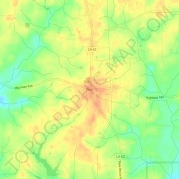 Mappa topografica Pine, altitudine, rilievo