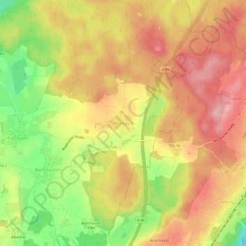 Mappa topografica Mörlbach, altitudine, rilievo
