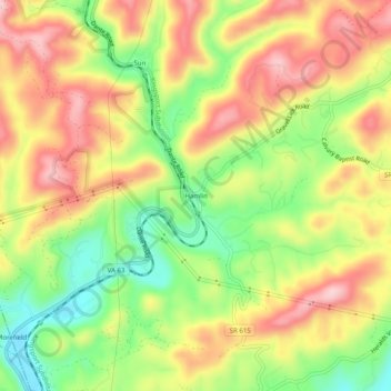 Mappa topografica Hamlin, altitudine, rilievo