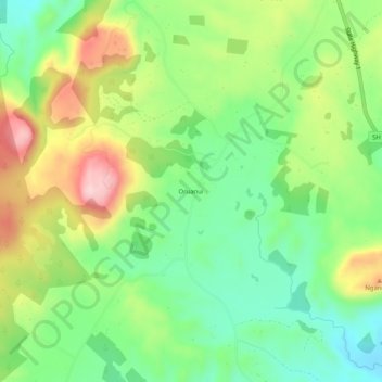 Mappa topografica Oruanui, altitudine, rilievo