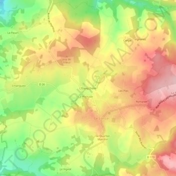 Mappa topografica L'Étang Didier, altitudine, rilievo