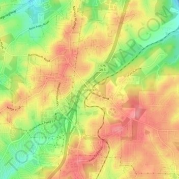 Mappa topografica Univeter, altitudine, rilievo