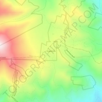 Mappa topografica Greenhorn, altitudine, rilievo