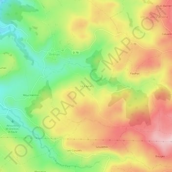 Mappa topografica Le Cayrac, altitudine, rilievo
