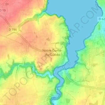 Mappa topografica Notre-Dame-du-Guildo, altitudine, rilievo