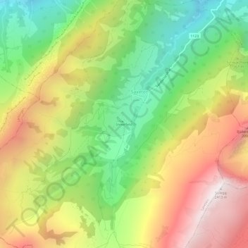 Mappa topografica Innerfeld, altitudine, rilievo