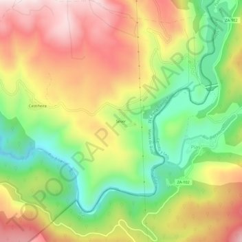 Mappa topografica Sever, altitudine, rilievo