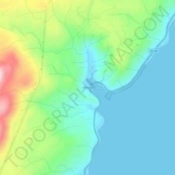 Mappa topografica Lilliwaup, altitudine, rilievo