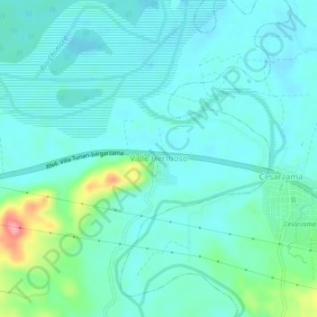 Mappa topografica Valle Hermoso, altitudine, rilievo