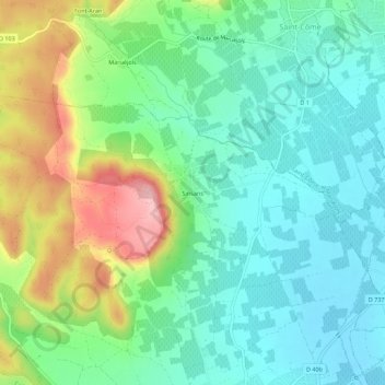 Mappa topografica Sinsans, altitudine, rilievo