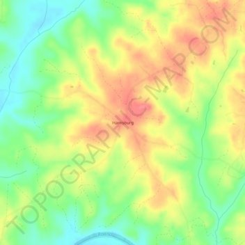 Mappa topografica Harrisburg, altitudine, rilievo
