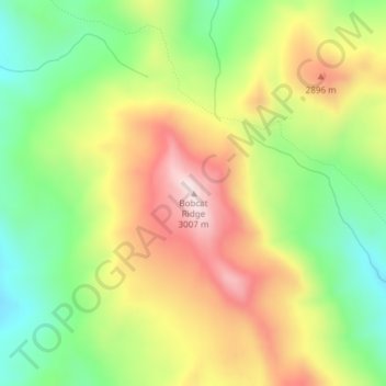 Mappa topografica Bobcat Ridge, altitudine, rilievo