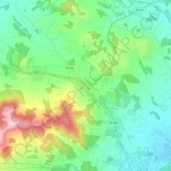 Mappa topografica San Rafael, altitudine, rilievo