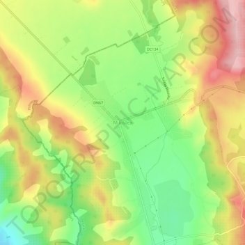 Mappa topografica Milostea, altitudine, rilievo