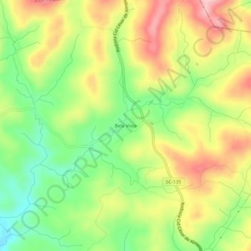 Mappa topografica Bela Vista, altitudine, rilievo