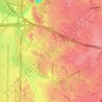 Mappa topografica McNair, altitudine, rilievo