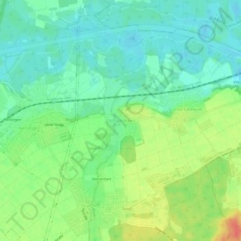 Mappa topografica Oberfahlheim, altitudine, rilievo