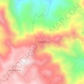 Mappa topografica Tzocohuite, altitudine, rilievo