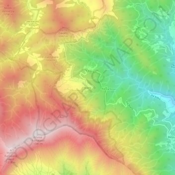 Mappa topografica Acero, altitudine, rilievo