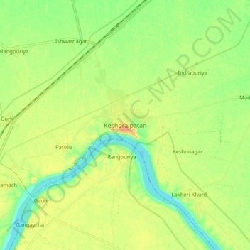 Mappa topografica Keshoraipatan, altitudine, rilievo