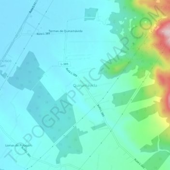 Mappa topografica Quinamávida, altitudine, rilievo