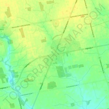 Mappa topografica Jarvis, altitudine, rilievo