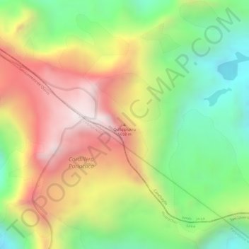 Mappa topografica Nevado Colquepucro, altitudine, rilievo