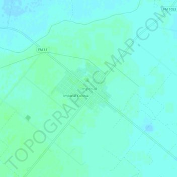 Mappa topografica Imperial, altitudine, rilievo