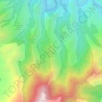 Mappa topografica Kaanibungan Ridge, altitudine, rilievo