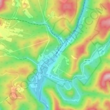Mappa topografica Cass, altitudine, rilievo