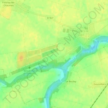 Mappa topografica Le Terrain d'Aviation, altitudine, rilievo
