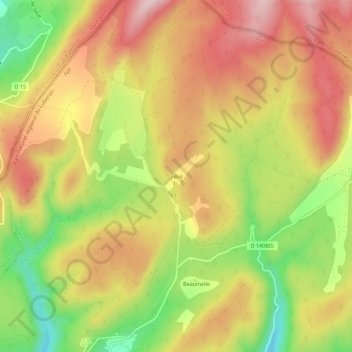 Mappa topografica Fillol, altitudine, rilievo